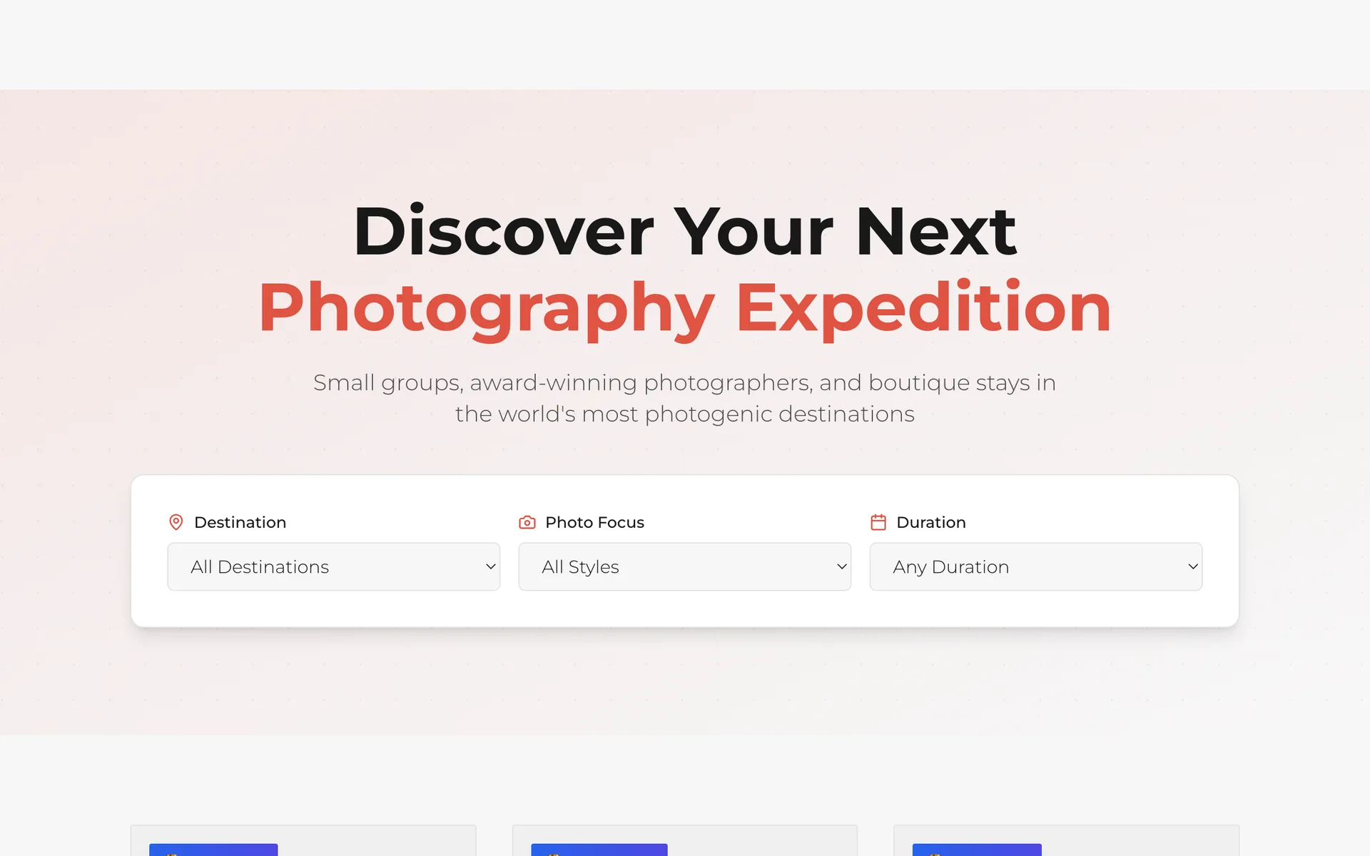 Il catalogo dei viaggi fotografici di WeShoot